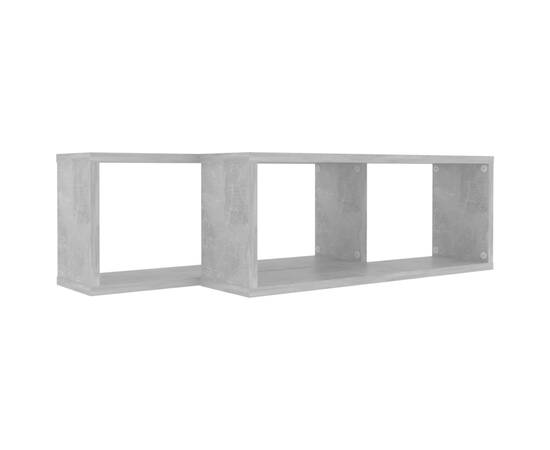 Rafturi de perete cub, 2 buc, gri beton, 60x15x23 cm, pal, 7 image