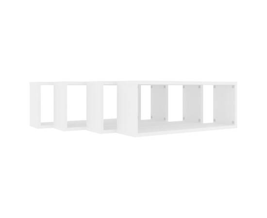 Rafturi de perete cub, 4 bucăți, alb, 60x15x23 cm, pal, 7 image