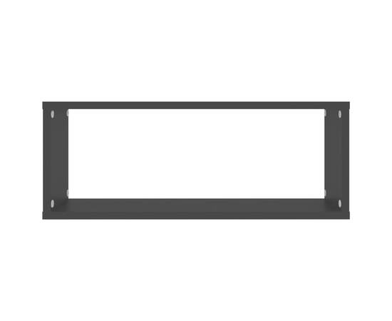Rafturi de perete cub, 6 bucăți, negru, 60x15x23 cm, pal, 5 image