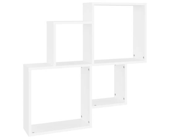 Raft de perete cub, alb, 80x15x78,5 cm pal, 2 image