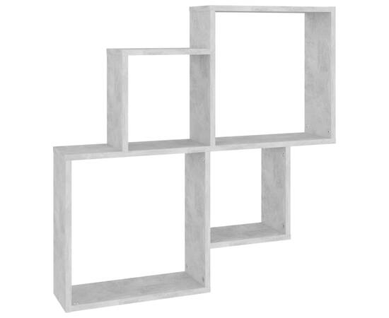 Raft de perete de cub, gri beton, 80x15x78,5 cm, pal, 2 image