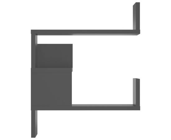 Raft de perete pe colț, negru, 40x40x50 cm, pal, 6 image