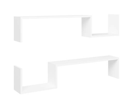Rafturi de perete, 2 buc., alb, 100x15x20 cm, pal, 2 image