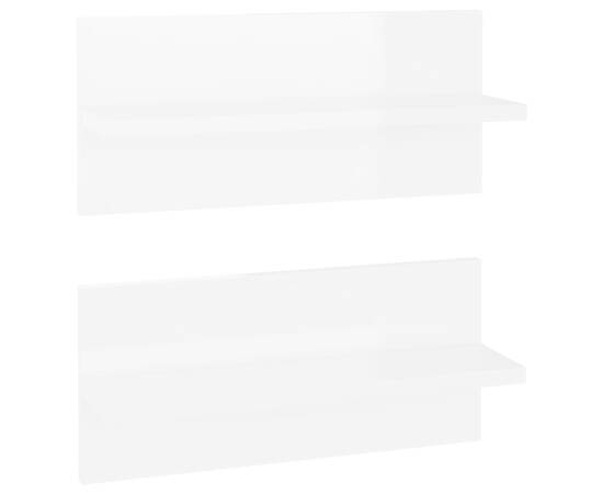 Rafturi de perete, 2 buc., alb extralucios, 40x11,5x18 cm, pal, 2 image