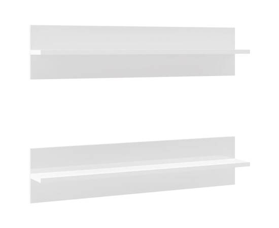 Rafturi de perete, 2 buc., alb extralucios, 80x11,5x18 cm, pal, 2 image