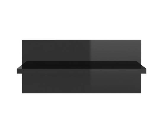 Rafturi de perete, 2 buc., negru extralucios, 40x11,5x18 cm, 6 image