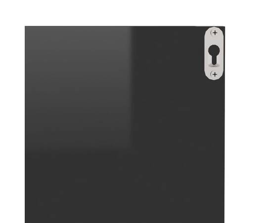 Rafturi de perete, 2 buc., negru extralucios, 40x11,5x18 cm, 8 image