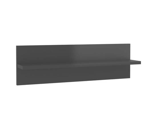 Rafturi de perete 2 buc., negru extralucios, 60x11,5x18 cm, pal, 5 image