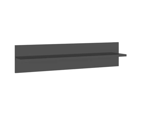 Rafturi de perete 2 buc. negru extralucios 80x11,5x18 cm pal, 5 image