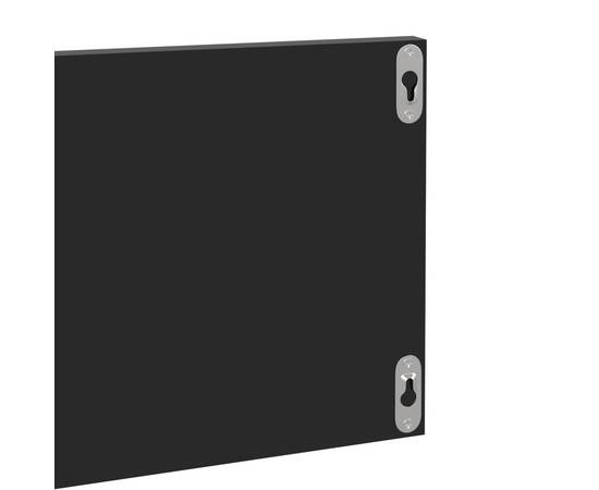 Rafturi de perete 2 buc. negru extralucios 80x11,5x18 cm pal, 8 image