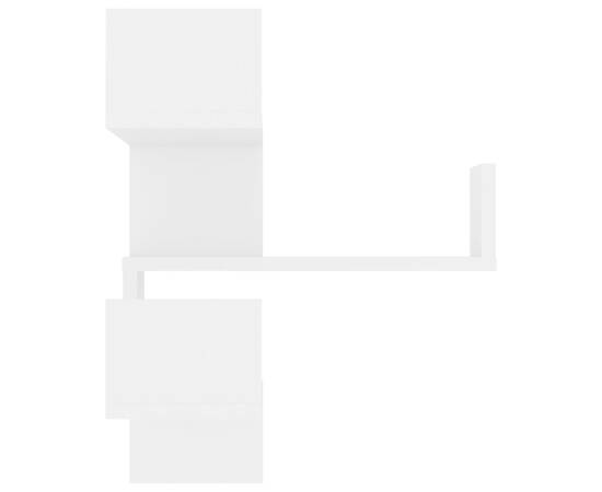 Rafturi de perete pe colț, 2 buc., alb, 40x40x50 cm pal, 6 image