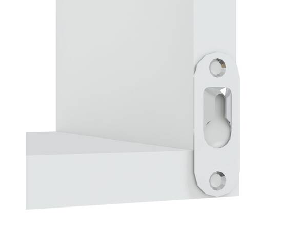 Rafturi de perete pe colț, 2 buc., alb, 40x40x50 cm pal, 8 image