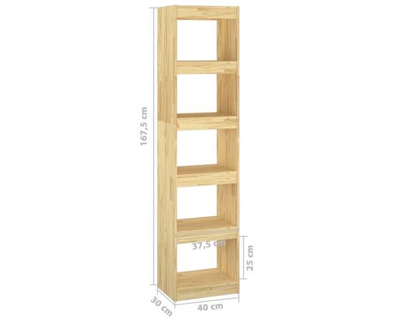 Bibliotecă/separator cameră, 40x30x167,5 cm lemn masiv de pin, 8 image