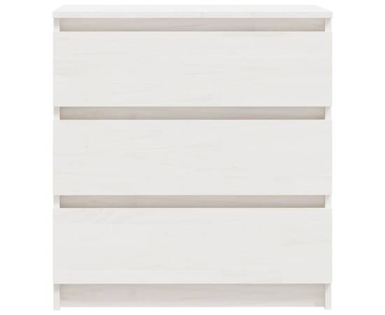 Noptieră, alb, 60x36x64 cm, lemn masiv de pin, 6 image