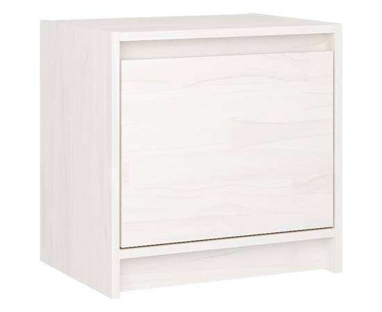 Noptiere, 2 buc., alb, 40x30,5x40 cm, lemn masiv de pin, 5 image