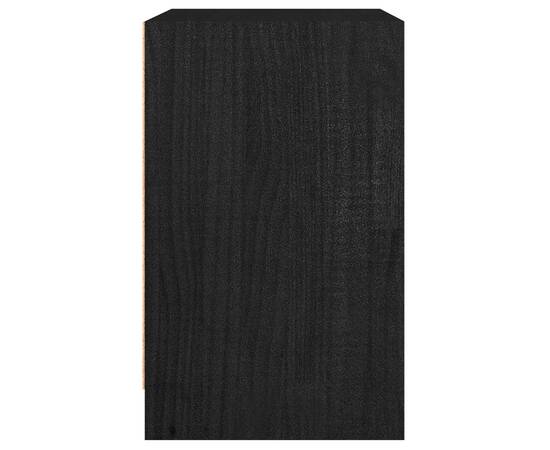 Noptiere, 2 buc., negru, 40x31x50 cm, lemn masiv de pin, 7 image