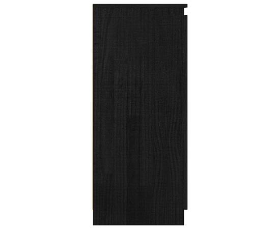 Servantă, negru, 60x36x84 cm, lemn masiv de pin, 8 image