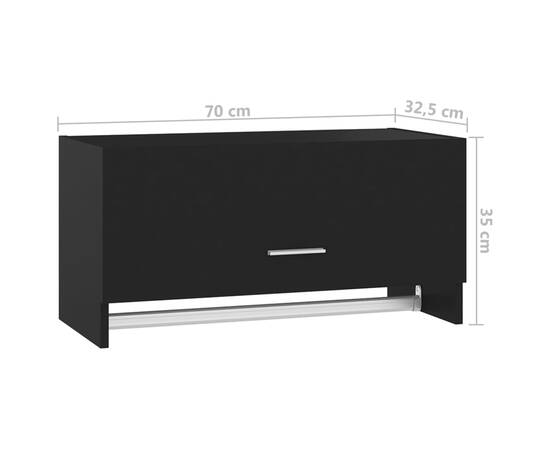 Șifonier, negru, 70x32,5x35 cm, pal, 9 image