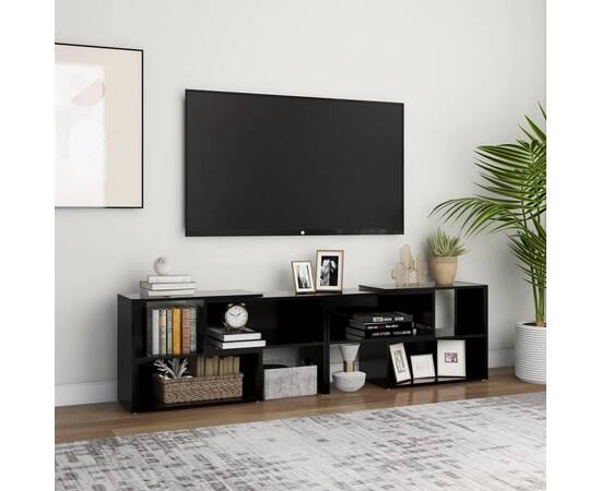 Comodă tv, negru, 149x30x52 cm, pal