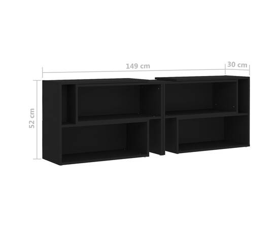 Comodă tv, negru, 149x30x52 cm, pal, 8 image
