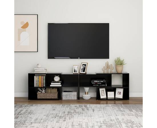 Comodă tv, negru, 149x30x52 cm, pal, 3 image
