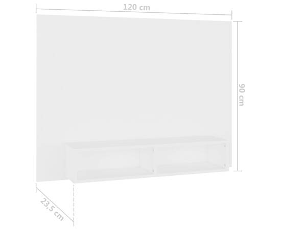 Comodă tv de perete, alb, 120x23,5x90 cm, pal, 7 image