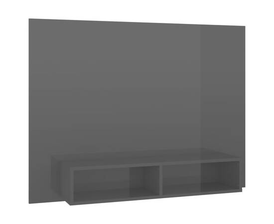 Comodă tv de perete, gri extralucios, 120x23,5x90 cm, pal, 2 image
