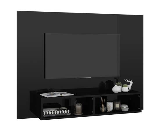Comodă tv de perete, negru extralucios, 120x23,5x90 cm, pal, 3 image