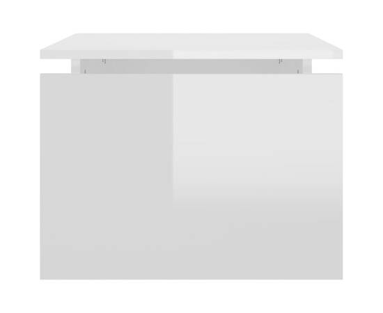 Măsuță de cafea, alb extralucios, 68x50x38 cm, pal, 6 image