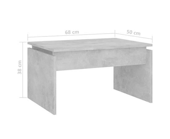 Măsuță de cafea, gri beton, 68x50x38 cm, pal, 7 image