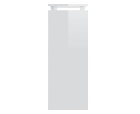 Masă consolă, alb extralucios, 80x30x80 cm, pal, 5 image