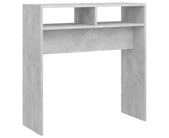 Masă consolă, gri beton, 78x30x80 cm, pal, 2 image
