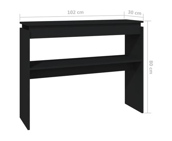 Masă consolă, negru, 102x30x80 cm, pal, 6 image