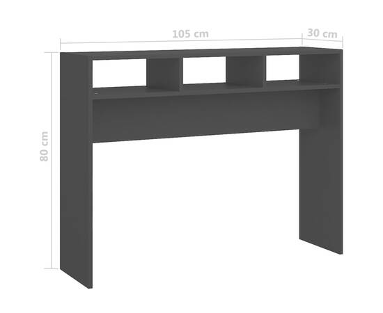 Masă consolă, negru, 105x30x80 cm, pal, 7 image