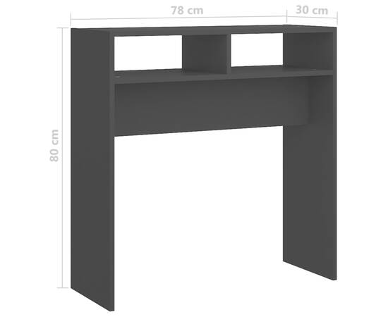 Masă consolă, negru, 78x30x80 cm, pal, 7 image