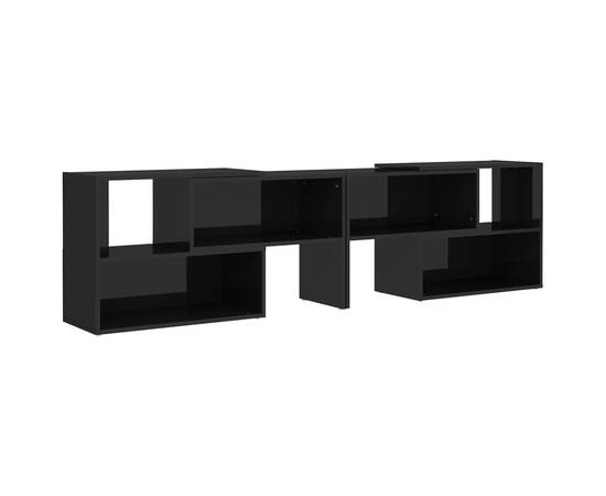 Comodă tv, negru extralucios, 149x30x52 cm, pal, 2 image