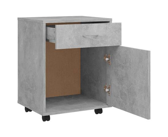 Dulap cu roți, gri beton, 45x38x54 cm, pal, 7 image