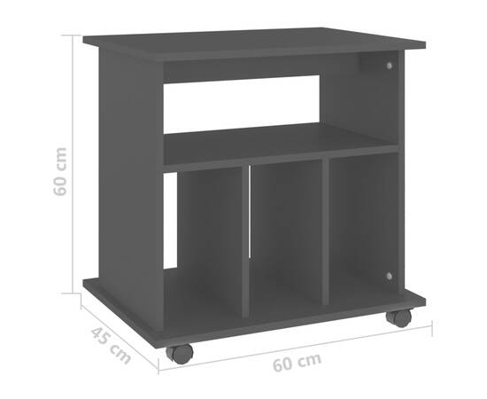 Dulap cu roți, negru, 60x45x60 cm, pal, 7 image