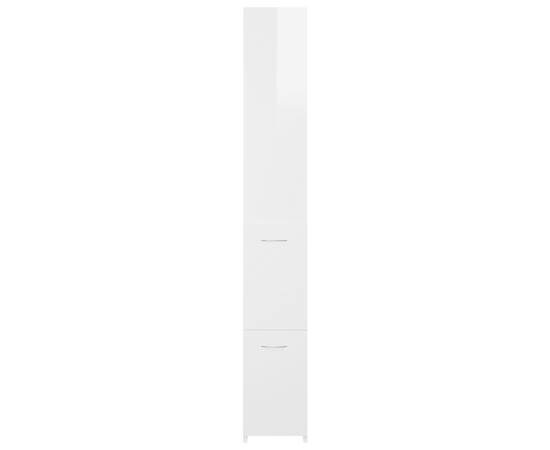 Dulap de baie, alb extralucios, 25x25x170 cm, pal, 4 image