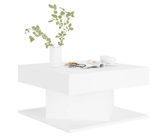 Măsuță de cafea, alb, 57x57x30 cm, pal, 3 image