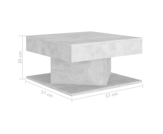 Măsuță de cafea, gri beton, 57x57x30 cm, pal, 5 image