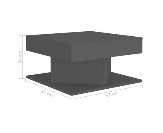 Măsuță de cafea, negru, 57x57x30 cm, pal, 5 image