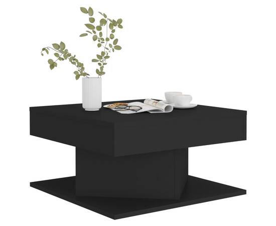 Măsuță de cafea, negru, 57x57x30 cm, pal, 3 image