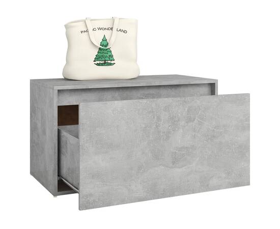Bancă de hol, gri beton, 80x40x45 cm, pal, 4 image