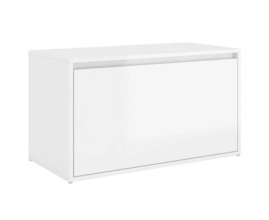 Banchetă pentru hol, alb extralucios, 80x40x45 cm, pal, 2 image