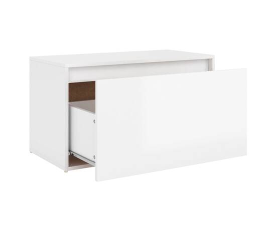Banchetă pentru hol, alb extralucios, 80x40x45 cm, pal, 6 image
