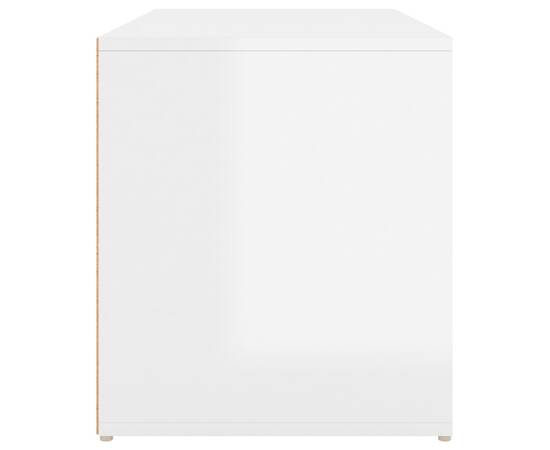 Banchetă pentru hol, alb extralucios, 80x40x45 cm, pal, 7 image