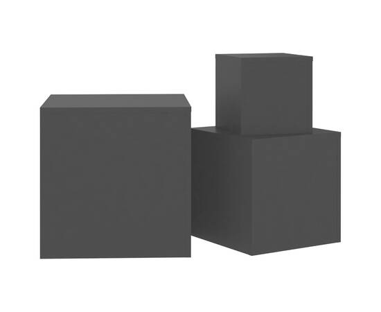 Măsuțe laterale, 3 buc., negru, pal, 8 image