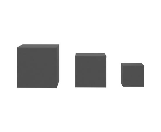 Măsuțe laterale, 3 buc., negru, pal, 7 image
