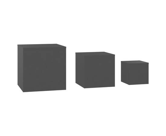 Măsuțe laterale, 3 buc., negru, pal, 6 image
